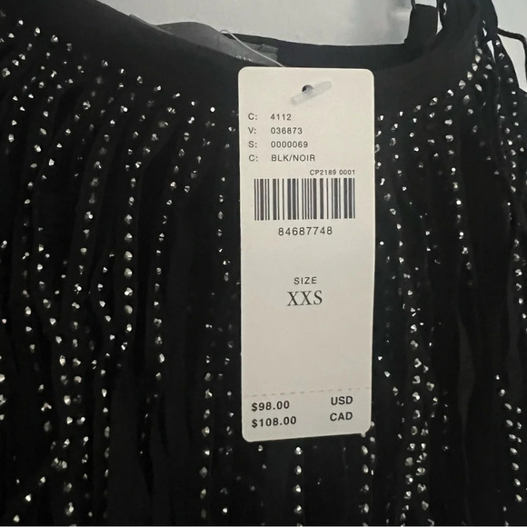 English Factory Faux-Leather Tiered-Fringe Tank Top NWT - Picture 3 of 5